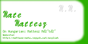 mate mattesz business card